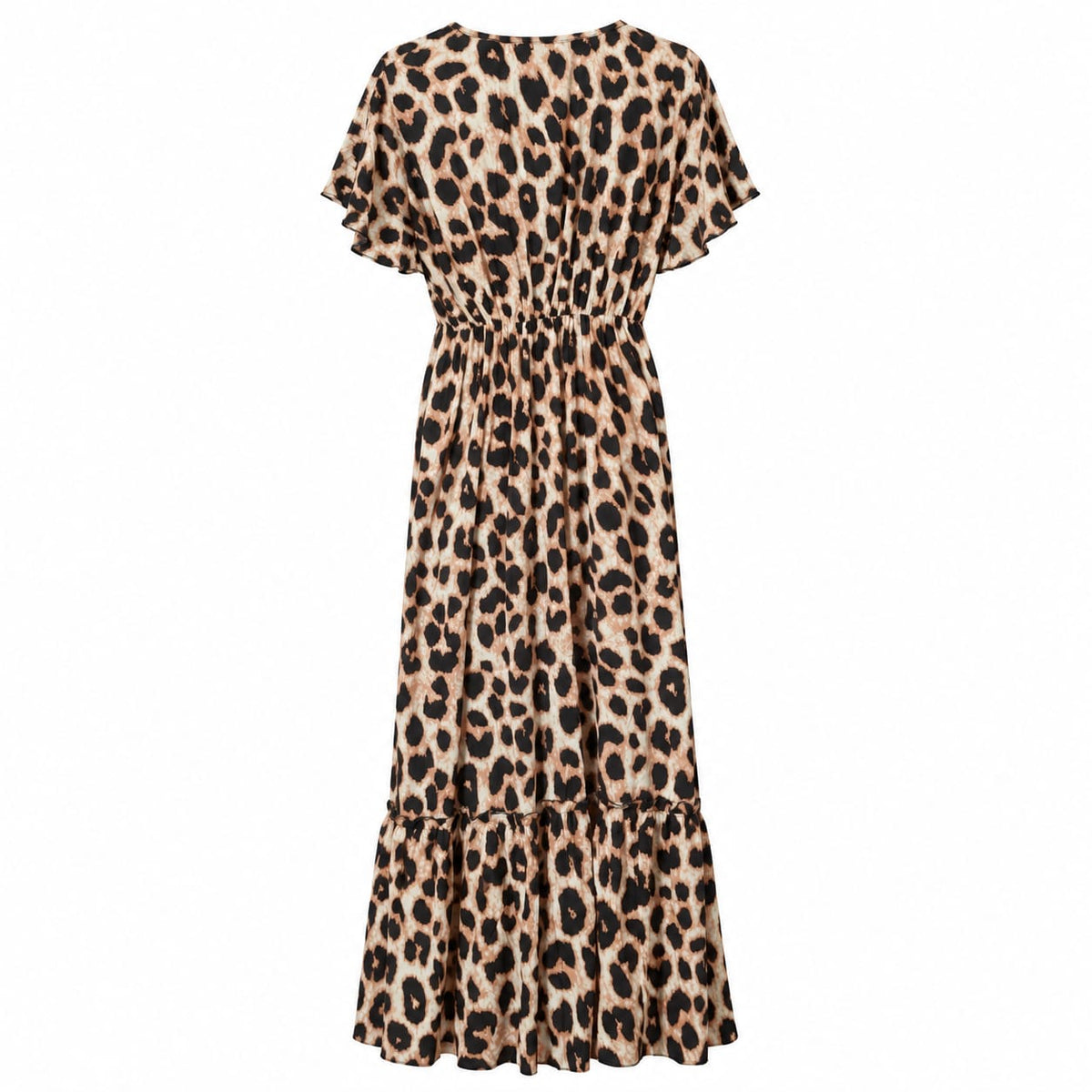 Rochie lunga de vara dama cu imprimeu animal print, marime M/L - Lichidare stoc
