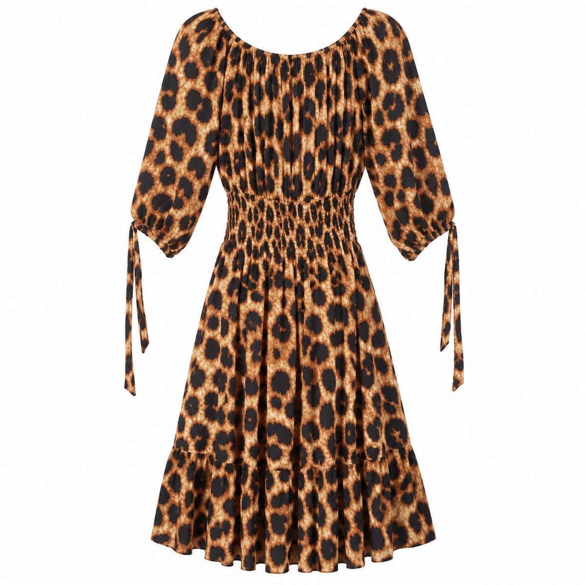 Rochie dama animal print cu talie elastica, marime M/L - Lichidare de stoc