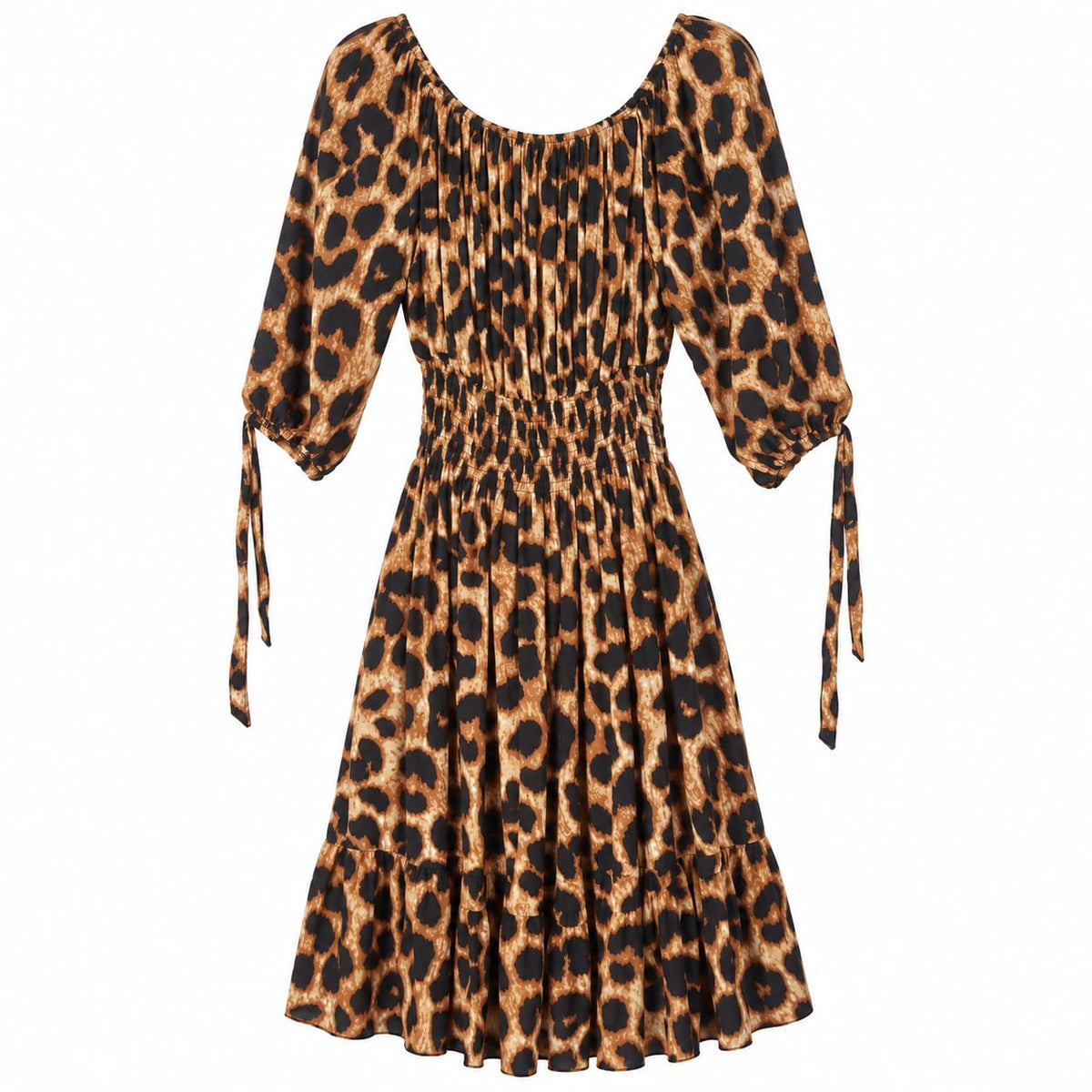 Rochie dama animal print cu talie elastica, marime M/L - Lichidare de stoc