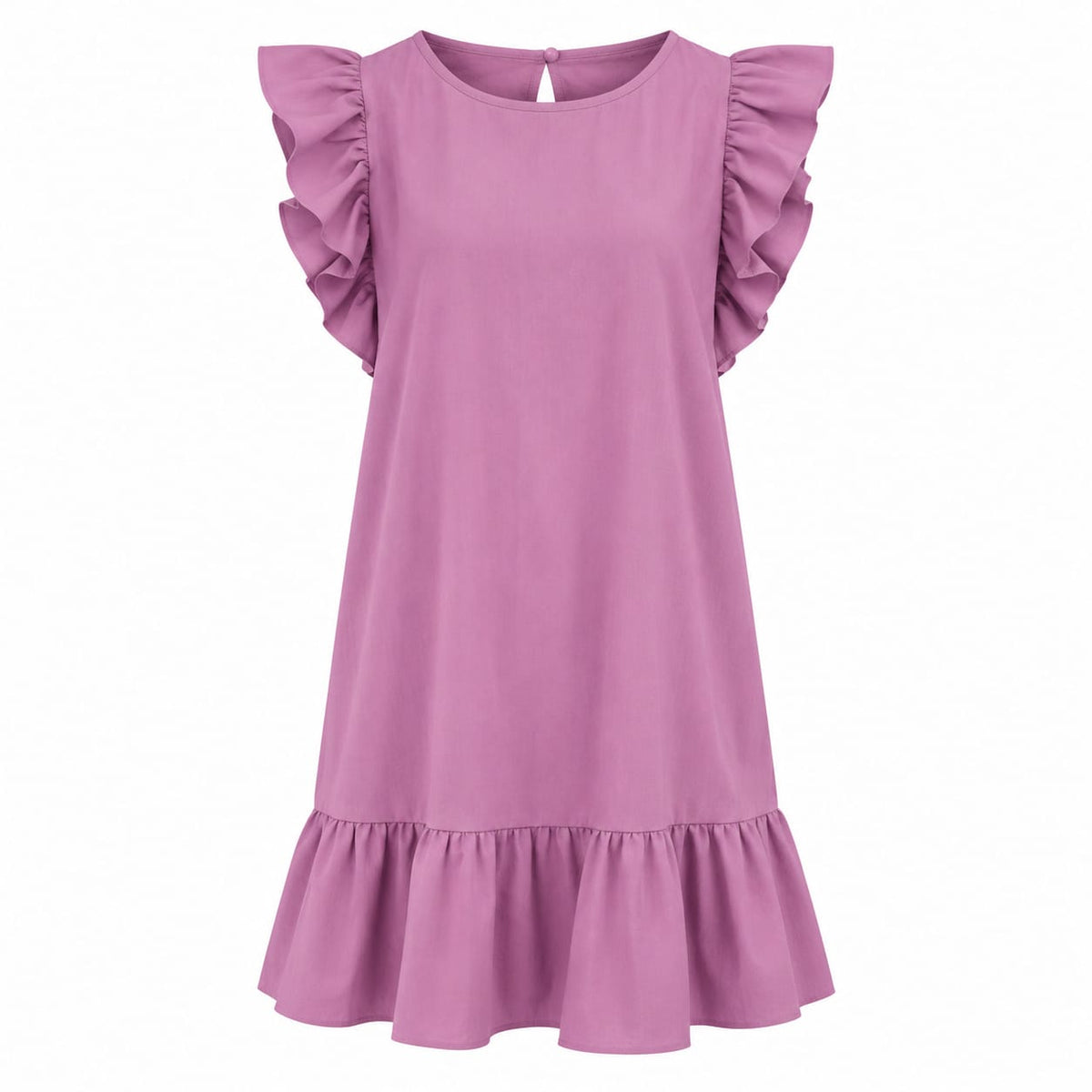 Rochie dama lila cu volane, marimea L - Lichidare stoc