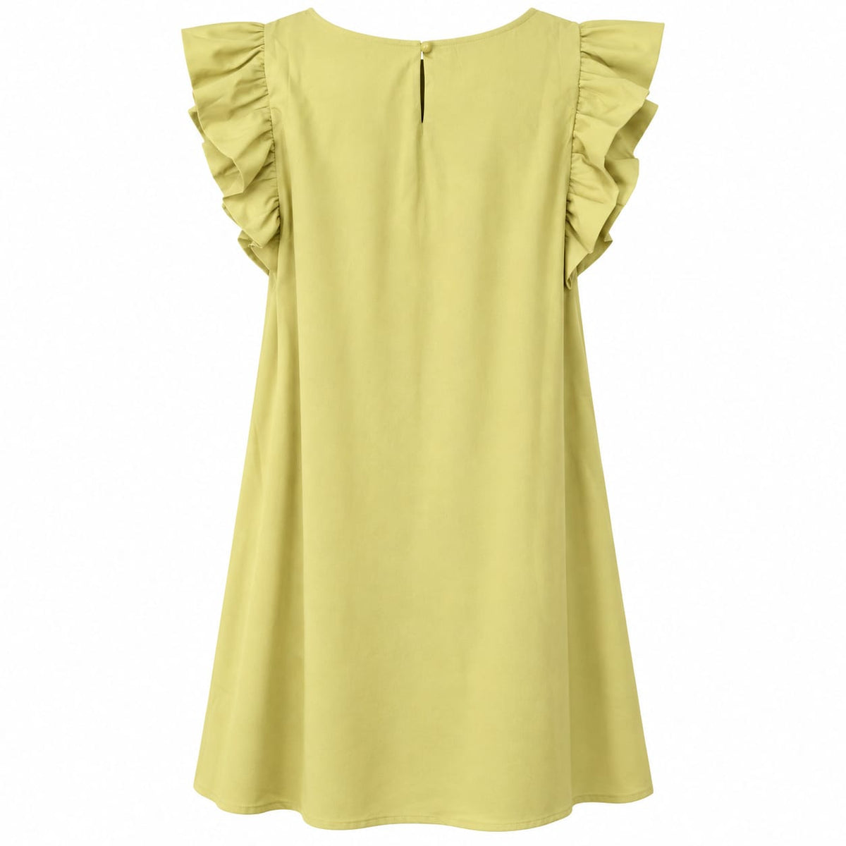 Rochie dama verde fistic cu volane, M si XL - Lichidare stoc
