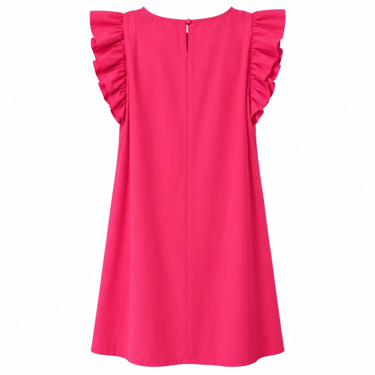 Rochie dama roz fucsia cu volane, marimea L - Lichidare stoc