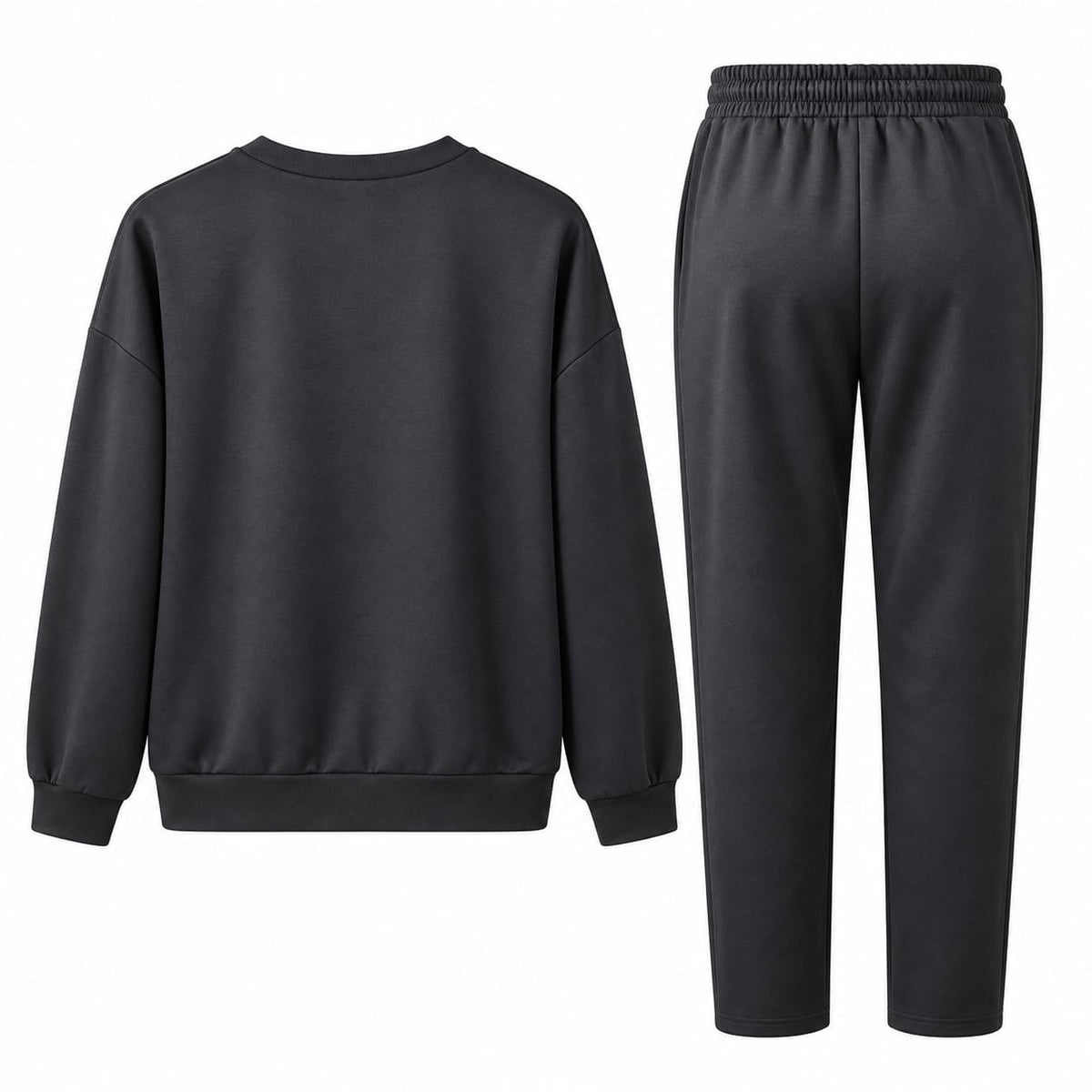 Trening dama negru cu floare aplicata, 2 piese, marime universala