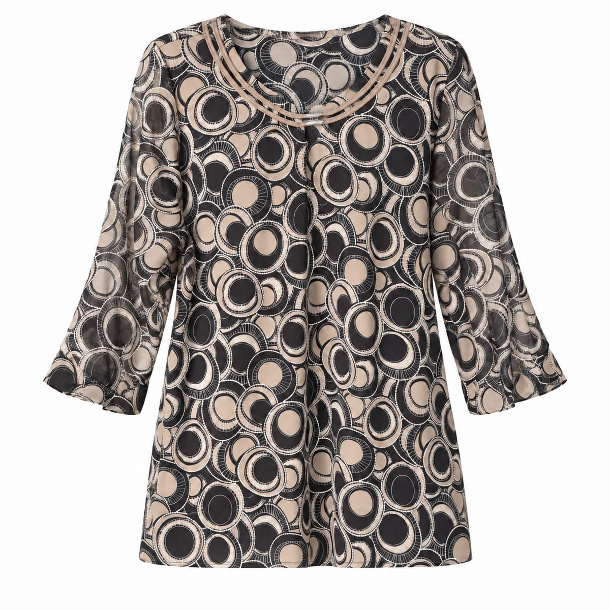 Bluza dama Maja cu imprimeu geometric, marimi L, XL, XXL, XXXL