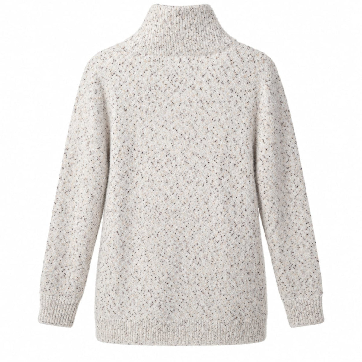 Cardigan dama HWS crem melanj cu fermoar, marime universala