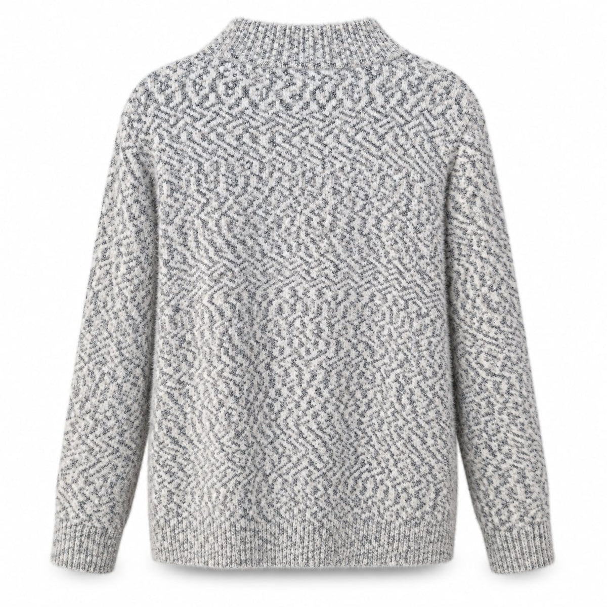 Cardigan dama gri cu fermoar si guler inalt, marime universala