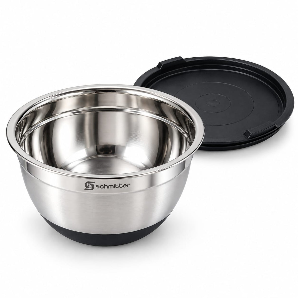 Bol inox Schmitter 22 cm cu capac, pentru mixare si aluat