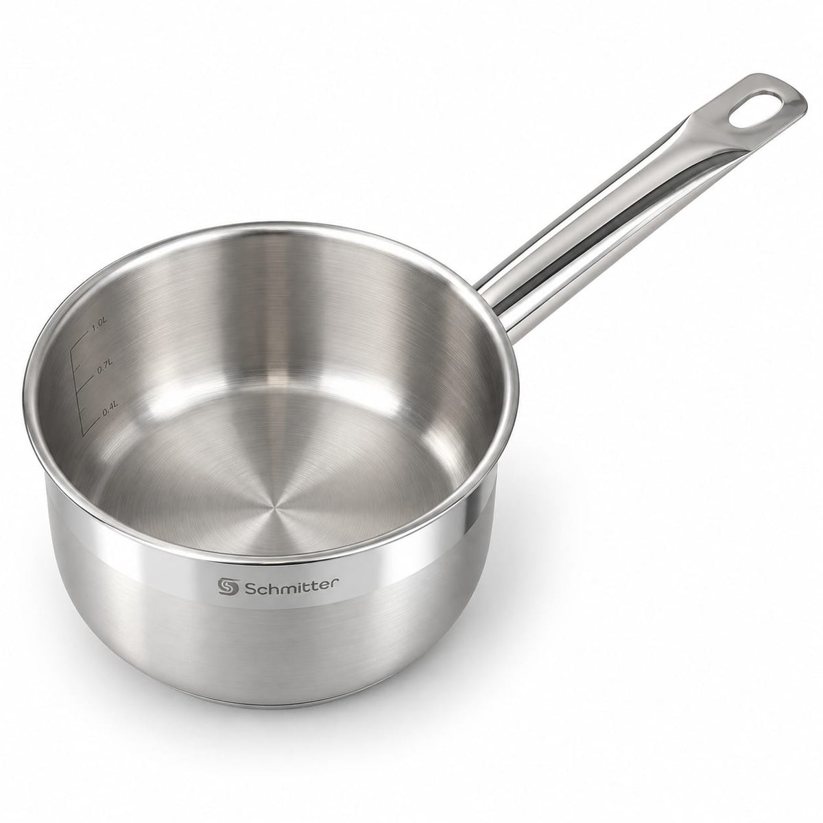 Cratita inox Schmitter 16 x 9 cm cu maner, pentru sosuri