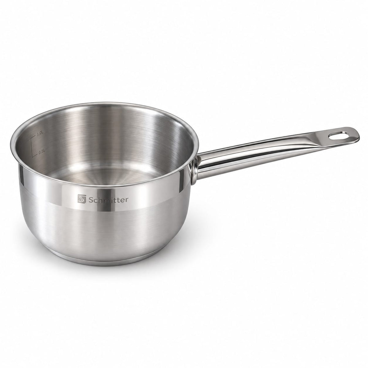 Cratita inox Schmitter 16 x 9 cm cu maner, pentru sosuri