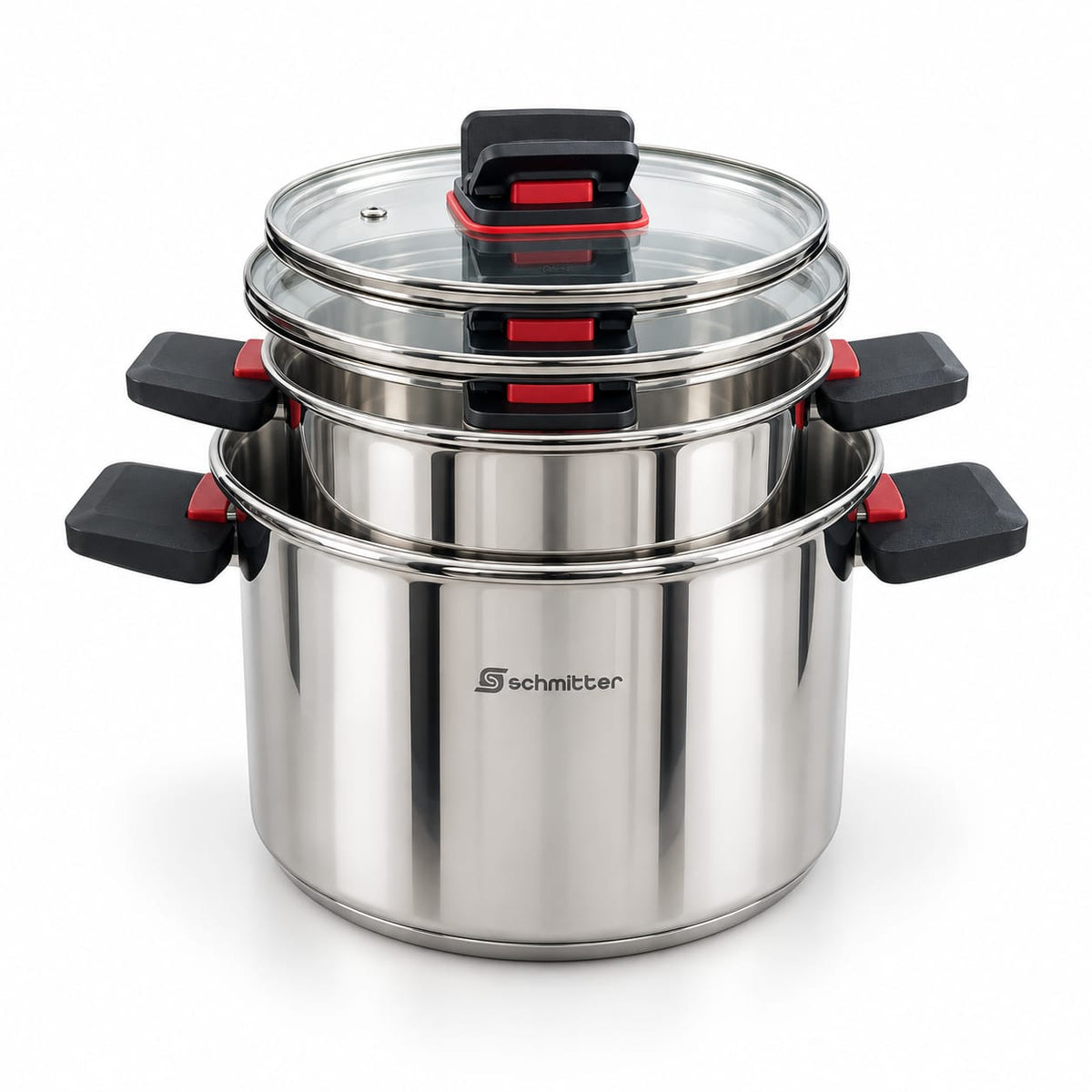 Set oale inox Schmitter 6 piese, manere pliabile, inductie