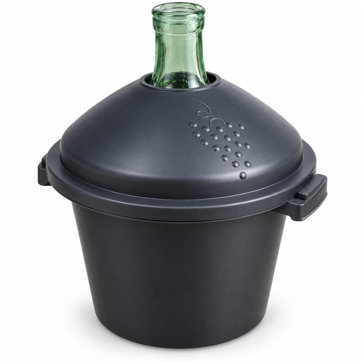 Damigeana sticla 10 litri cu cos de plastic si capac protector