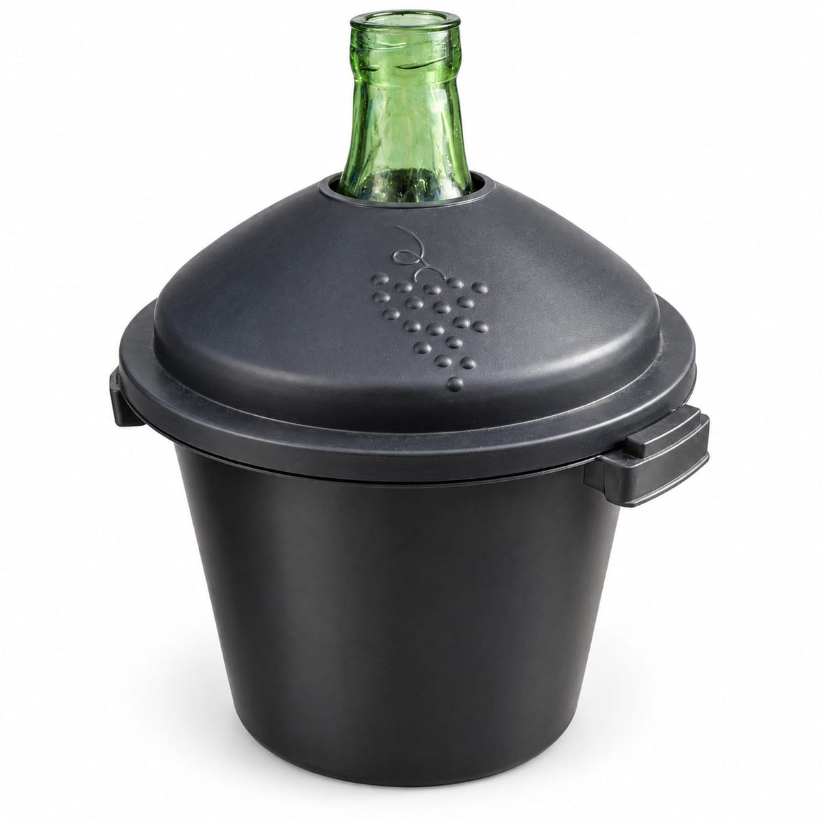Damigeana sticla 15 litri cu cos de plastic si capac protector