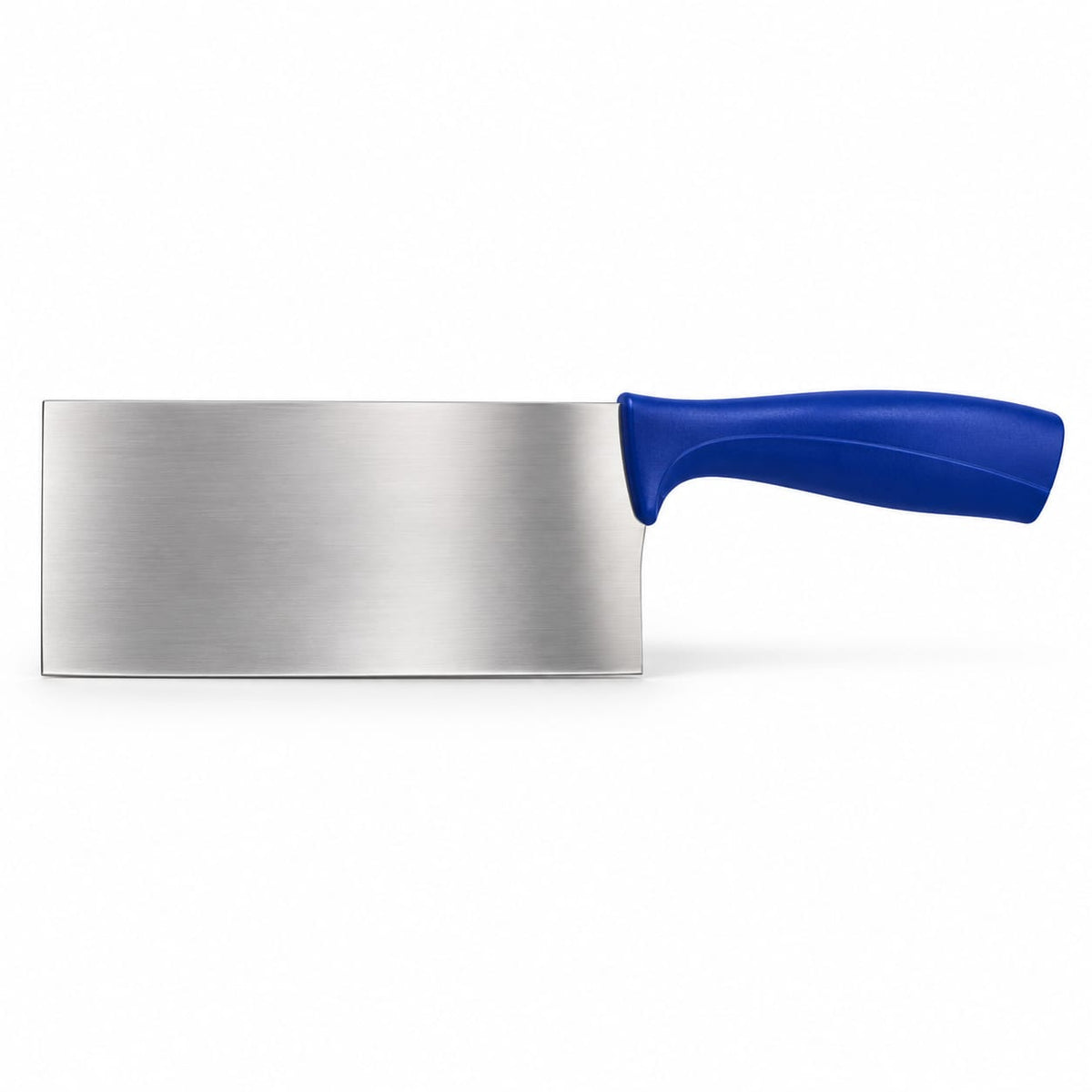 Satar de bucatarie din inox cu maner din plastic albastru