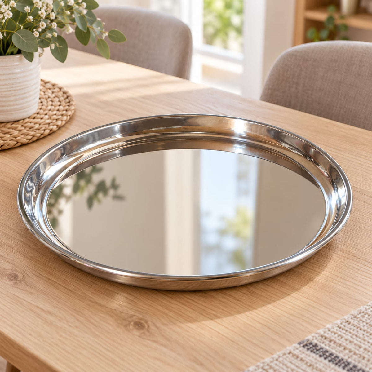 Tava de servire rotunda 35 cm din inox