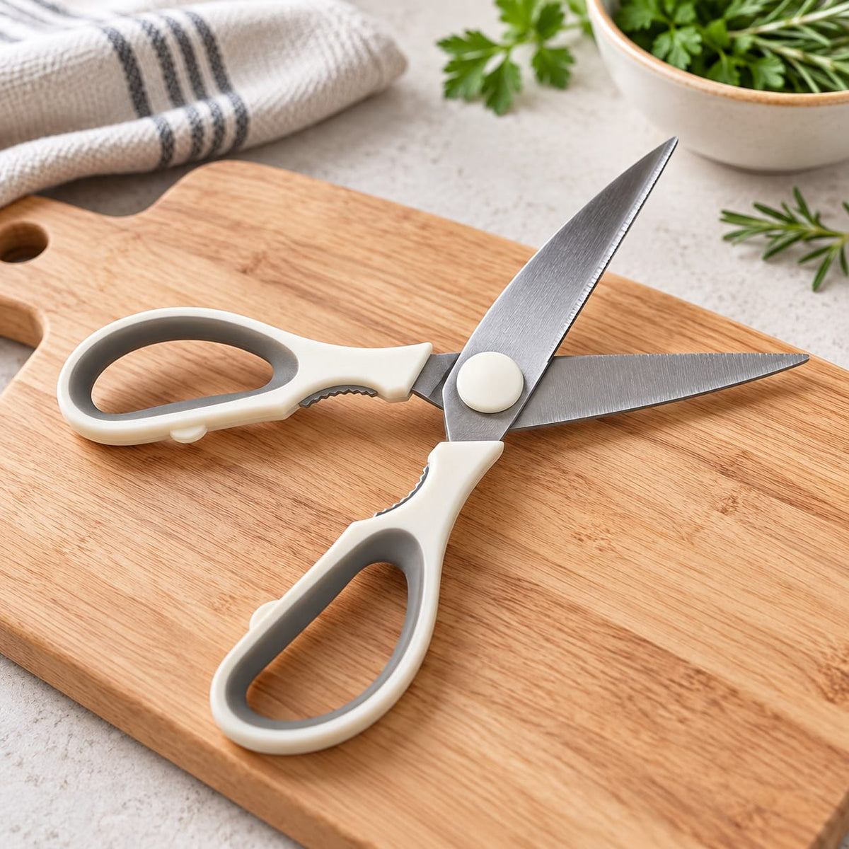 Foarfeca de bucatarie multifunctionala din inox cu maner ergonomic