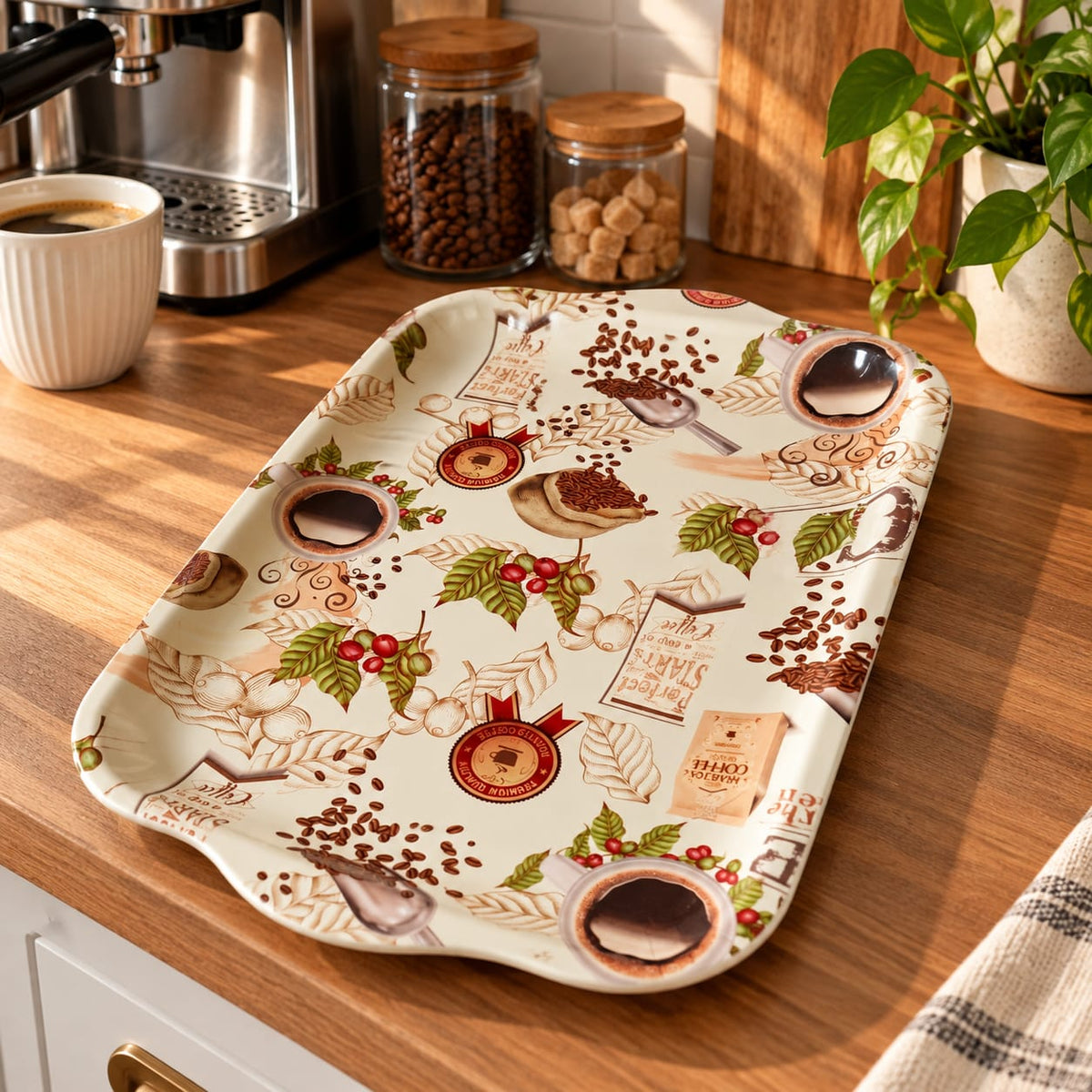 Tava servire 40x26 cm cu model (modelele pot varia), dreptunghiulara