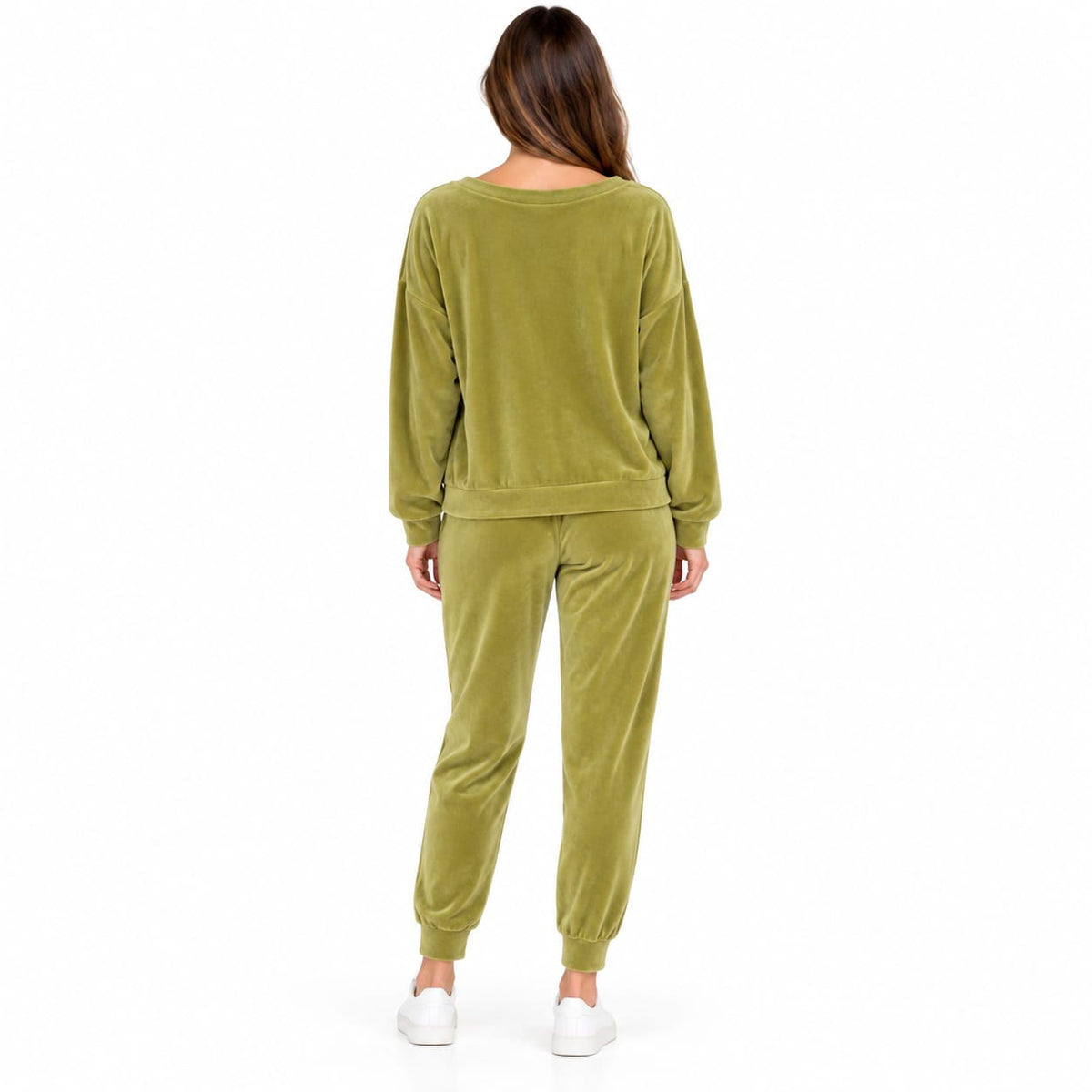 Trening dama catifelat verde olive 2 piese Made in Italy