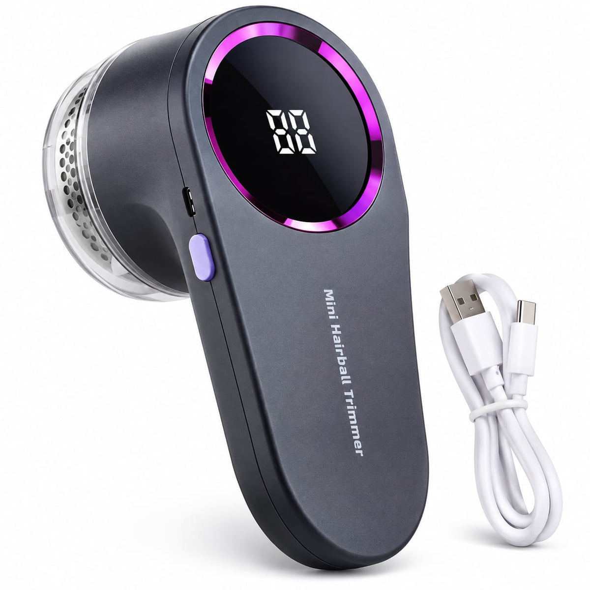Aparat electric de curatat scame cu display digital, reincarcabil USB, 5W