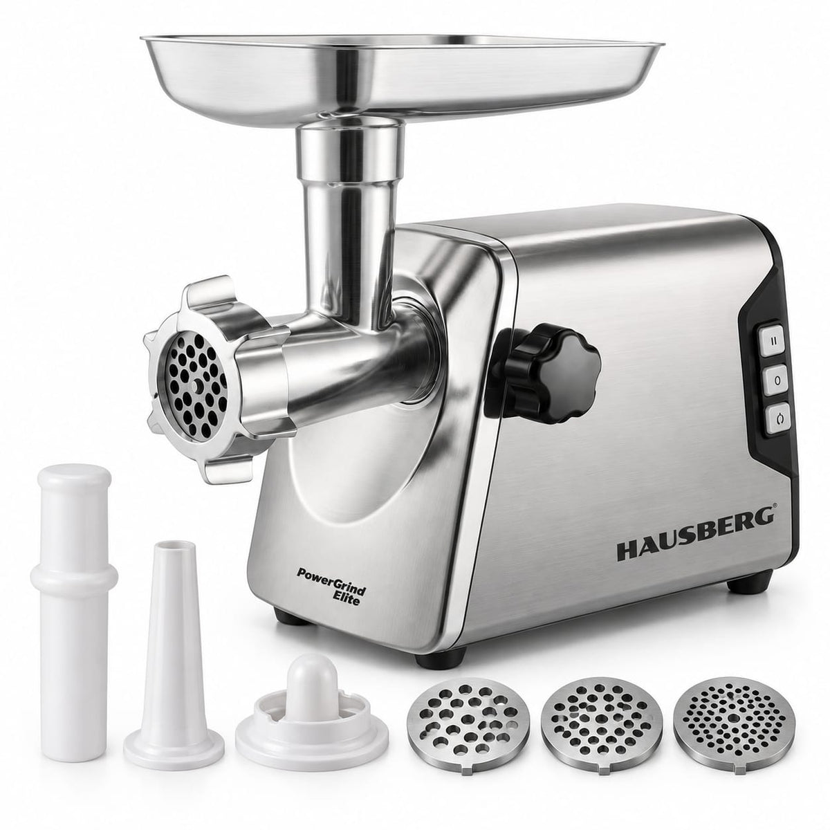 Masina electrica de tocat carne Hausberg HB-3460 2500W, inox, 3 site, functie reverse