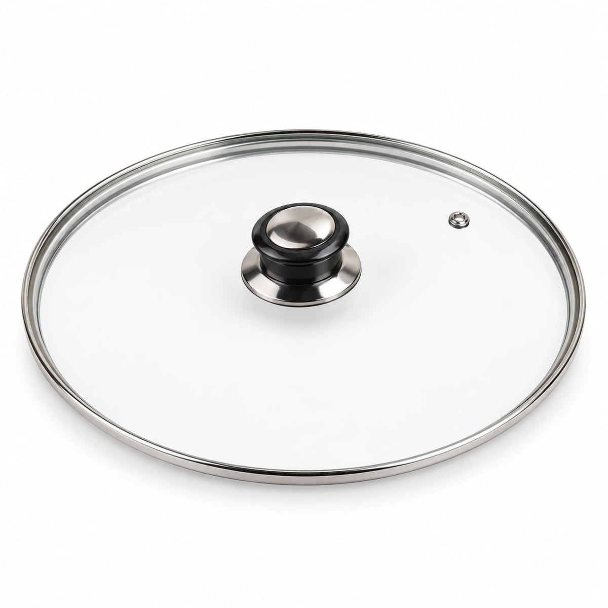 Capac din sticla pentru oala, diametru 28 cm, cu maner si orificiu pentru abur