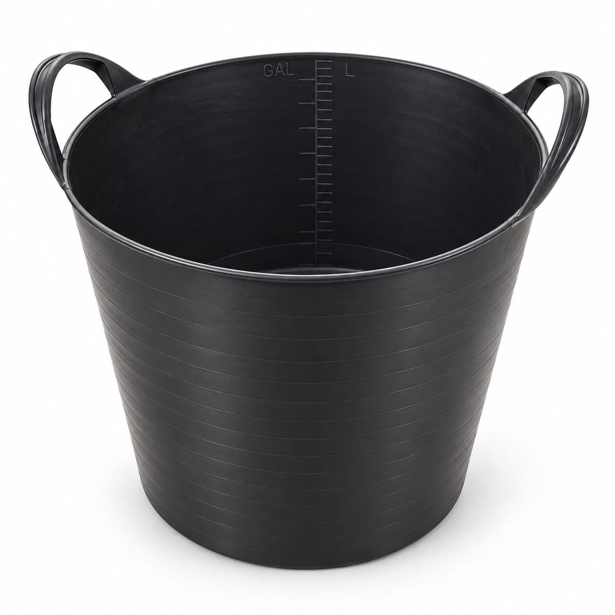 Cos flexibil din plastic 26 L cu 2 manere, negru, pentru gradina si gospodarie
