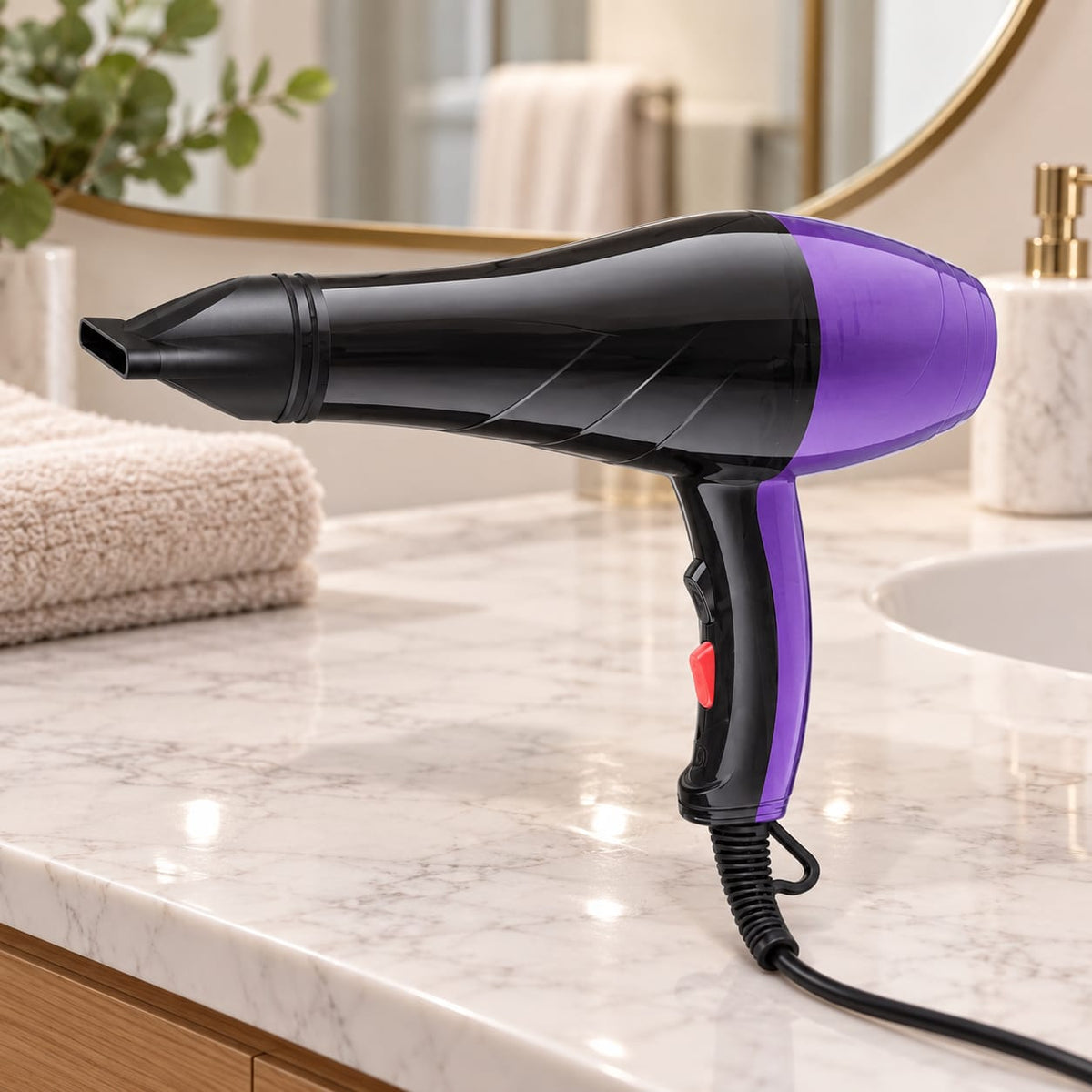 Uscator de par Hausberg HB-26MV Violet, 1600-2000 W, cu difuzor