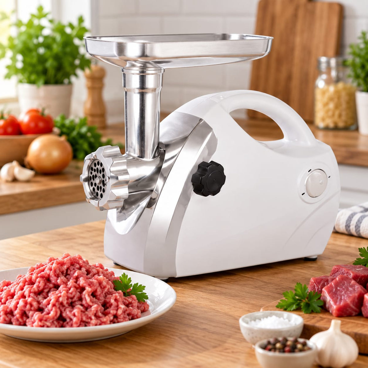 Masina electrica de tocat carne Hausberg HB-3430AB, 1800 W, Reverse