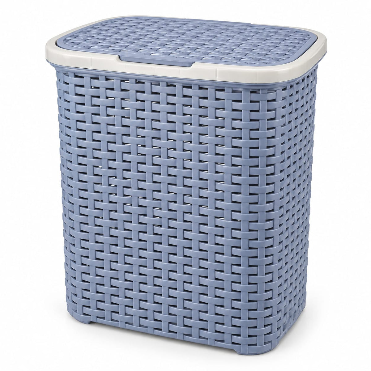 Cos rufe cu capac Sterk Ratan Color, gri-albastrui, imitatie ratan