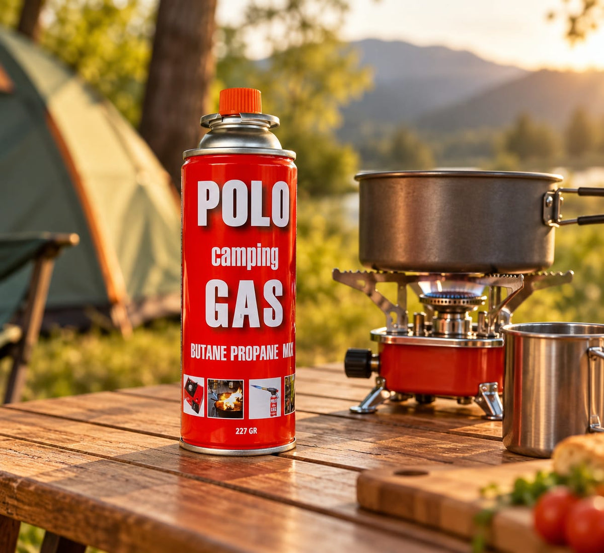 Cartus gaz camping 227 gr butan propan mix pentru arzator si aragaz portabil