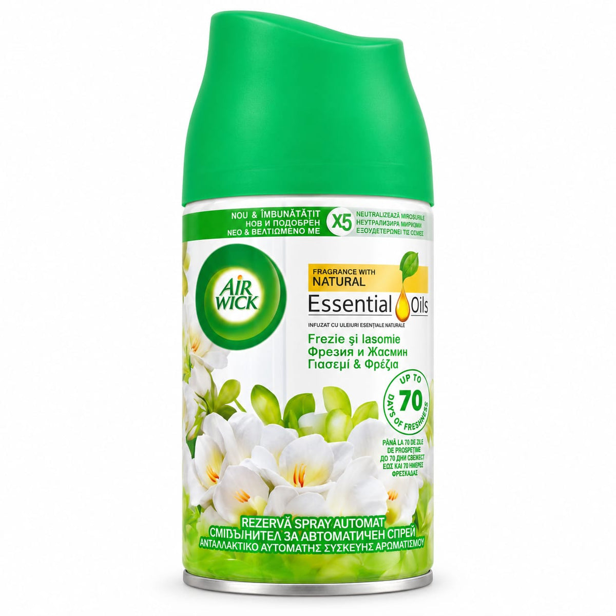 Rezerva odorizant automat Air Wick Essential Oils 250 ml, Frezie si Iasomie