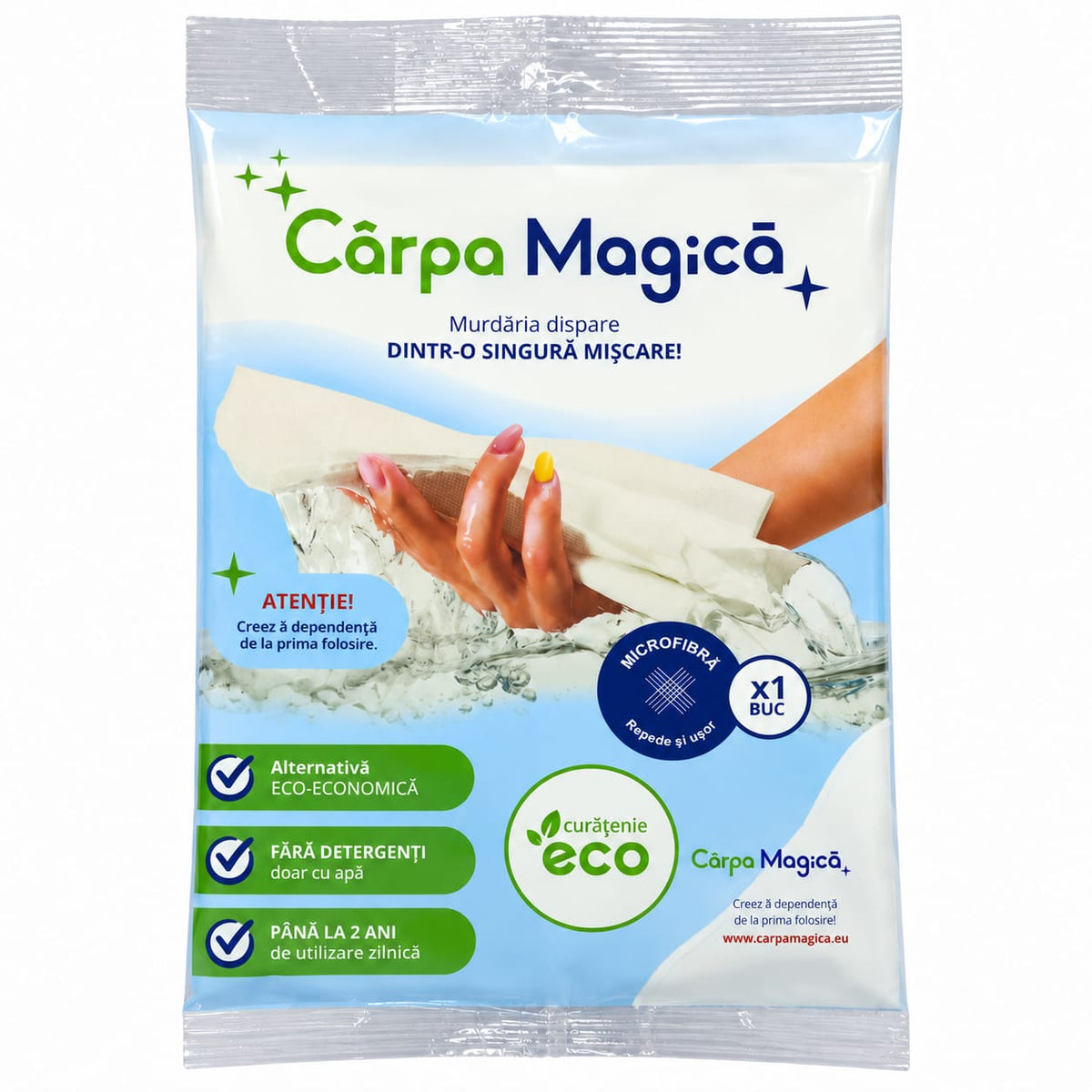 Carpa Magica din microfibra pentru curatenie fara detergent, 40 x 40 cm