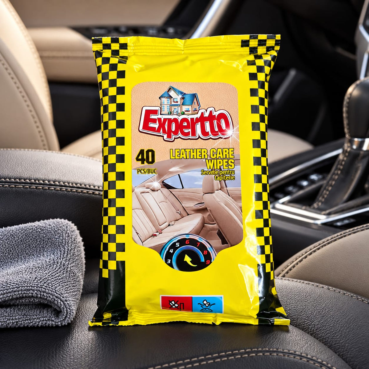 Servetele umede pentru tapiterie auto Expertto Leather Care, 40 bucati