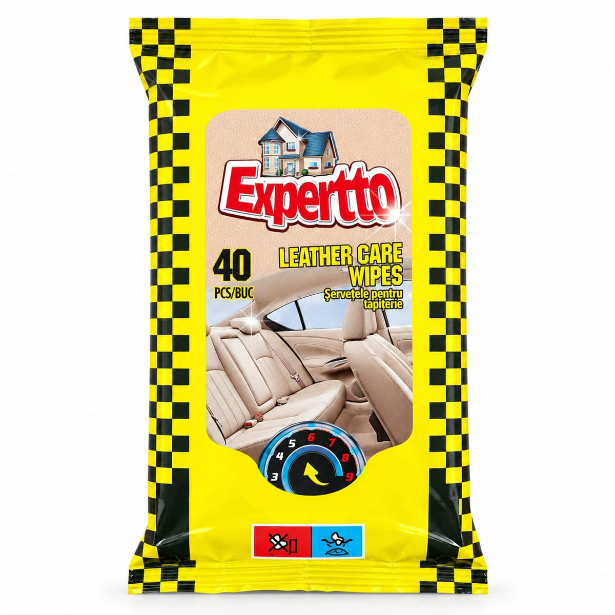 Servetele umede pentru tapiterie auto Expertto Leather Care, 40 bucati