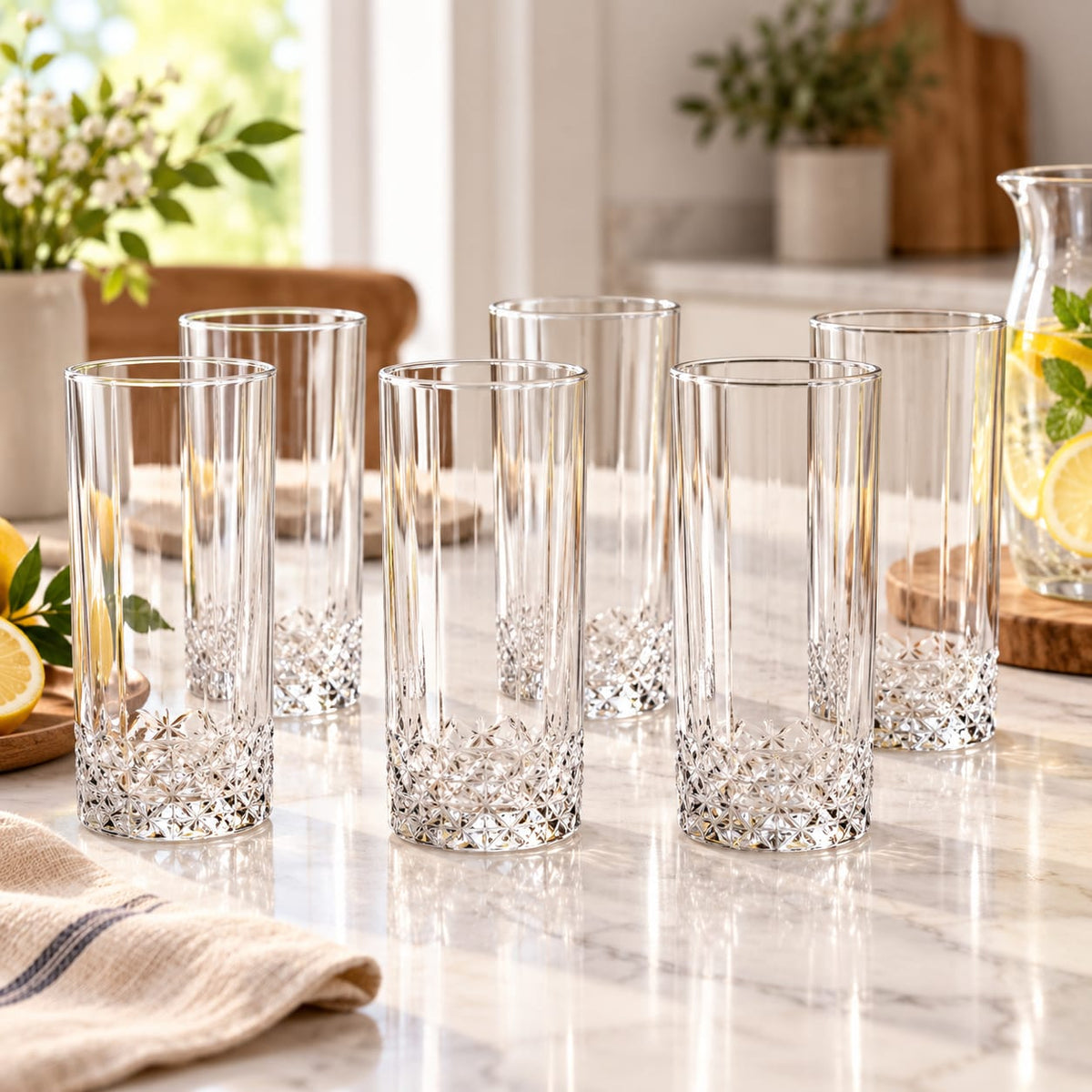 Set 6 pahare din sticla Glass4You Nest, 290 ml, pentru apa si suc