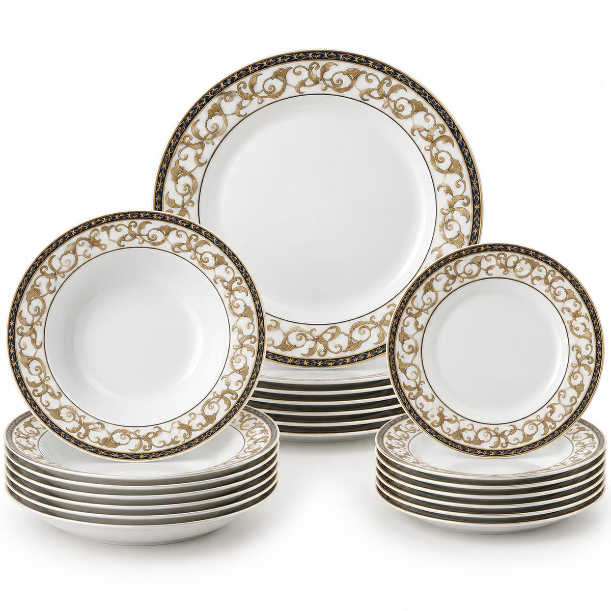 Set farfurii Home Class Royale, 18 piese, sticla opal, 6 persoane
