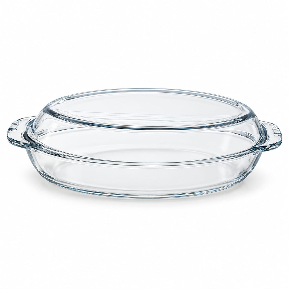 Vas oval termorezistent cu capac Borcam, 1,8 + 1,8 L, 34 cm