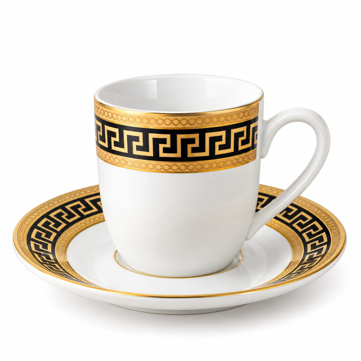 Set 6 cesti de cafea cu farfurioare din portelan Malooki MM886, 12 piese