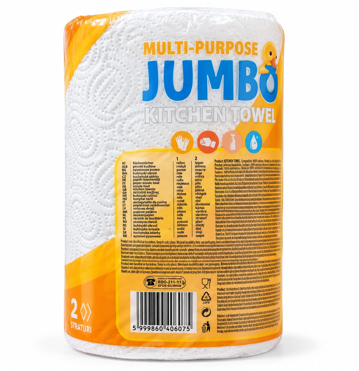 Prosop de hartie pentru bucatarie Jumbo, 2 straturi, 1 rola