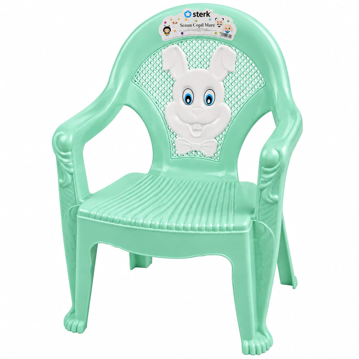 Scaun copii Sterk din plastic cu iepuras, model mare, diverse culori