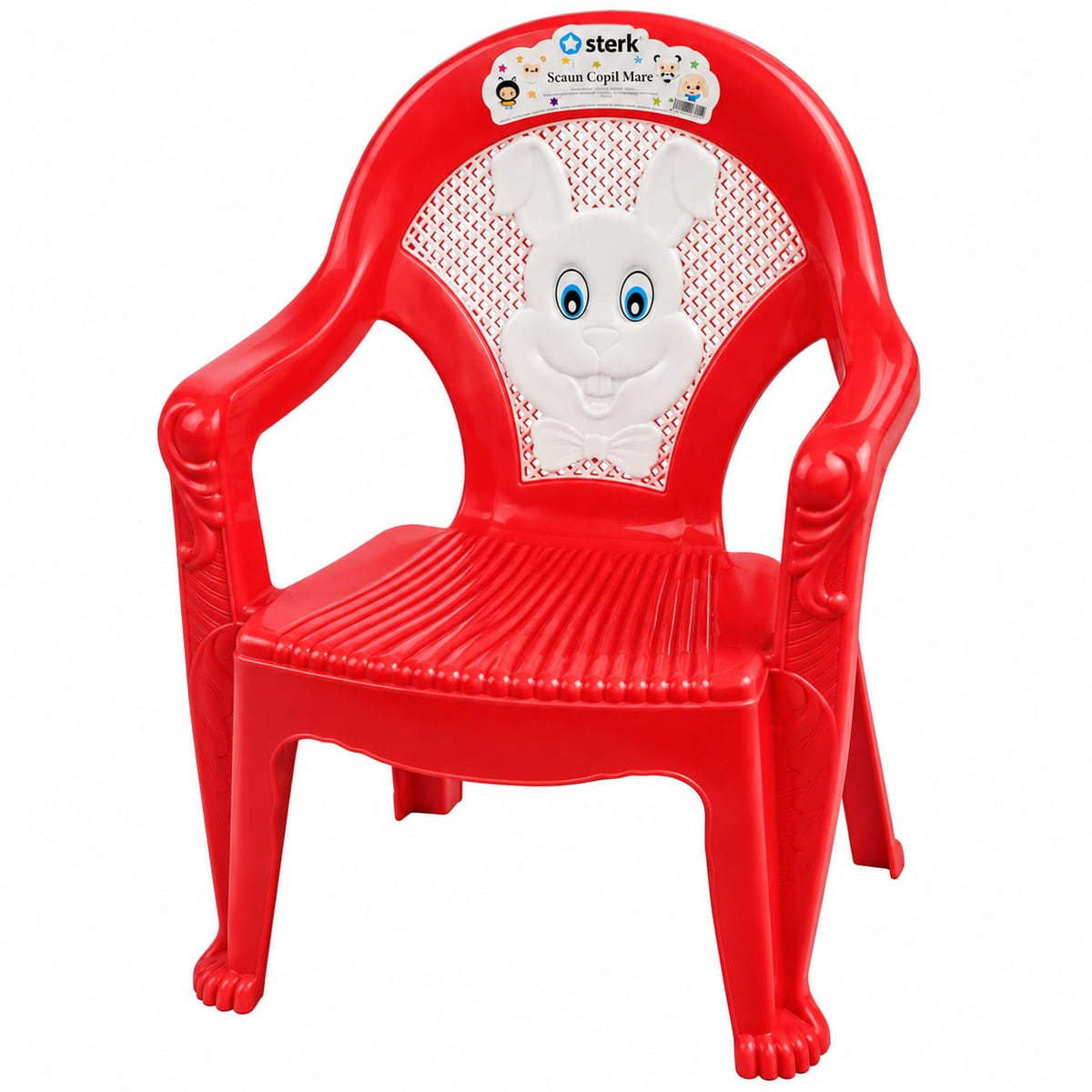 Scaun copii Sterk din plastic cu iepuras, model mare, diverse culori