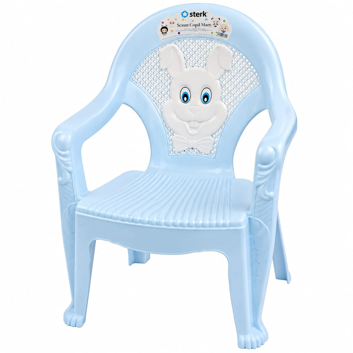 Scaun copii Sterk din plastic cu iepuras, model mare, diverse culori