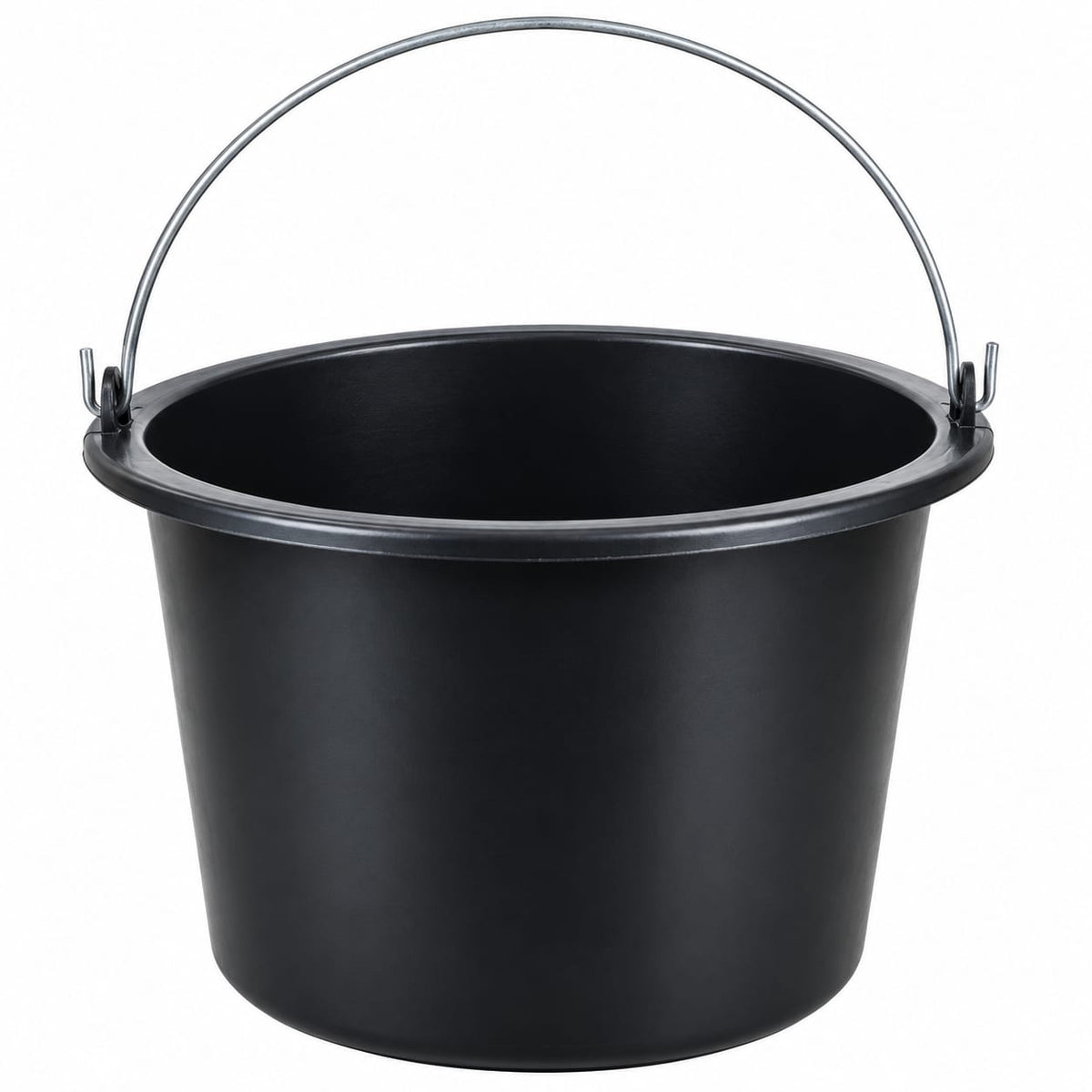 Galeata constructii 12 L din plastic negru, cu maner metalic
