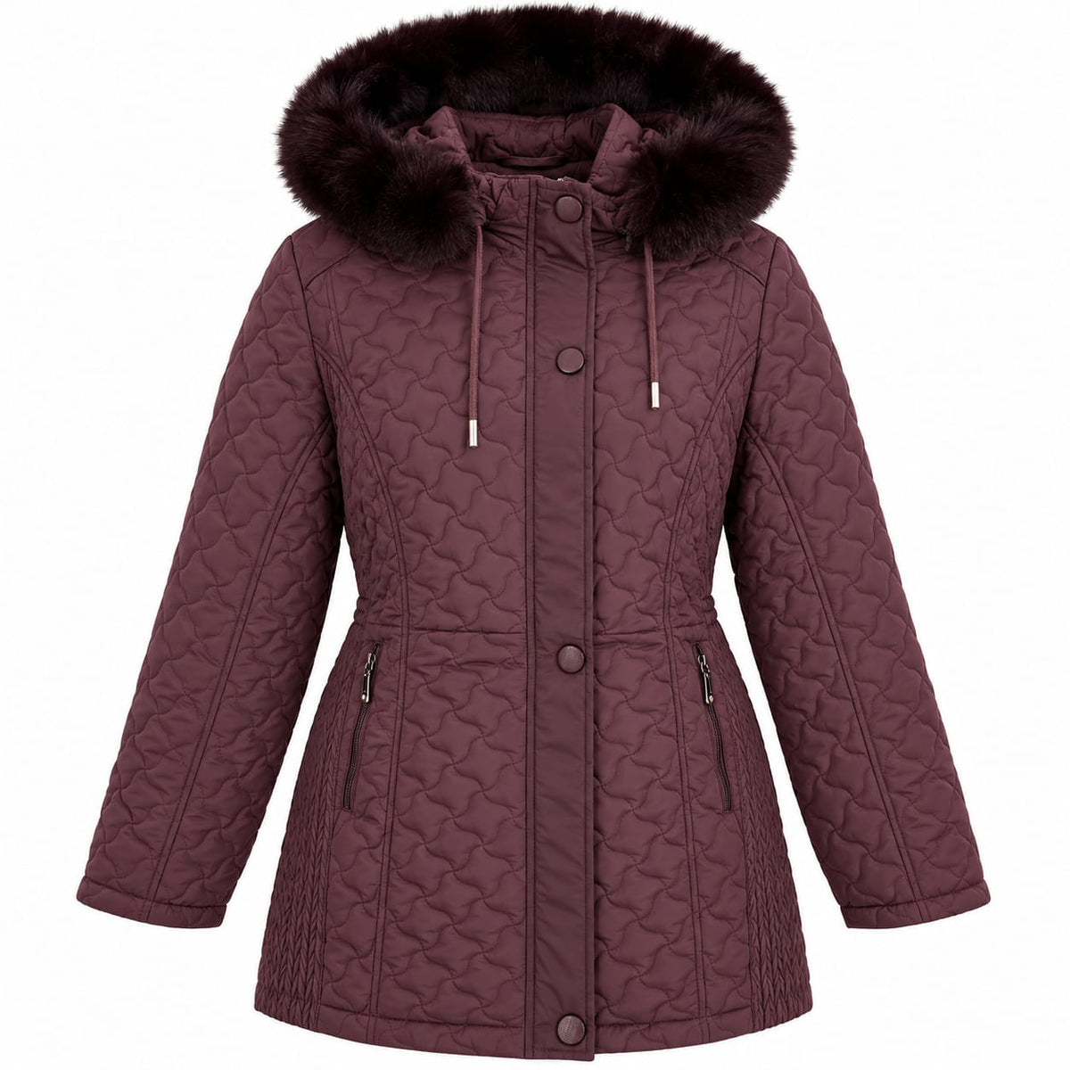 Geaca dama de iarna matlasata cu gluga, marimi mari 4XL-8XL