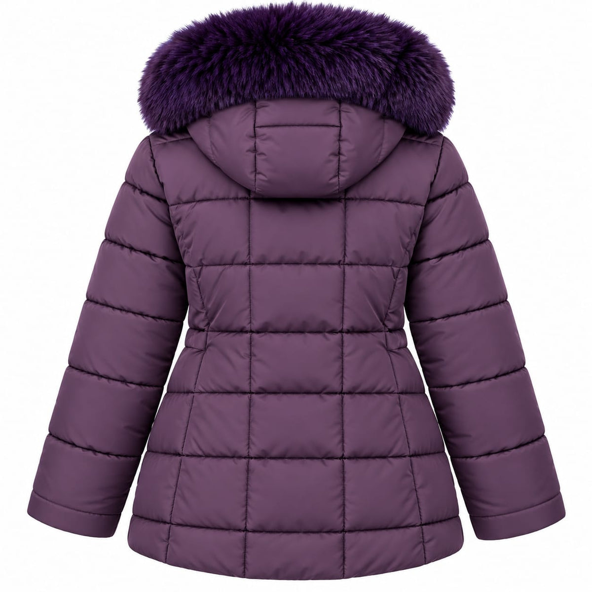 Geaca dama de iarna mov, cu gluga detasabila, marimi 4XL-8XL
