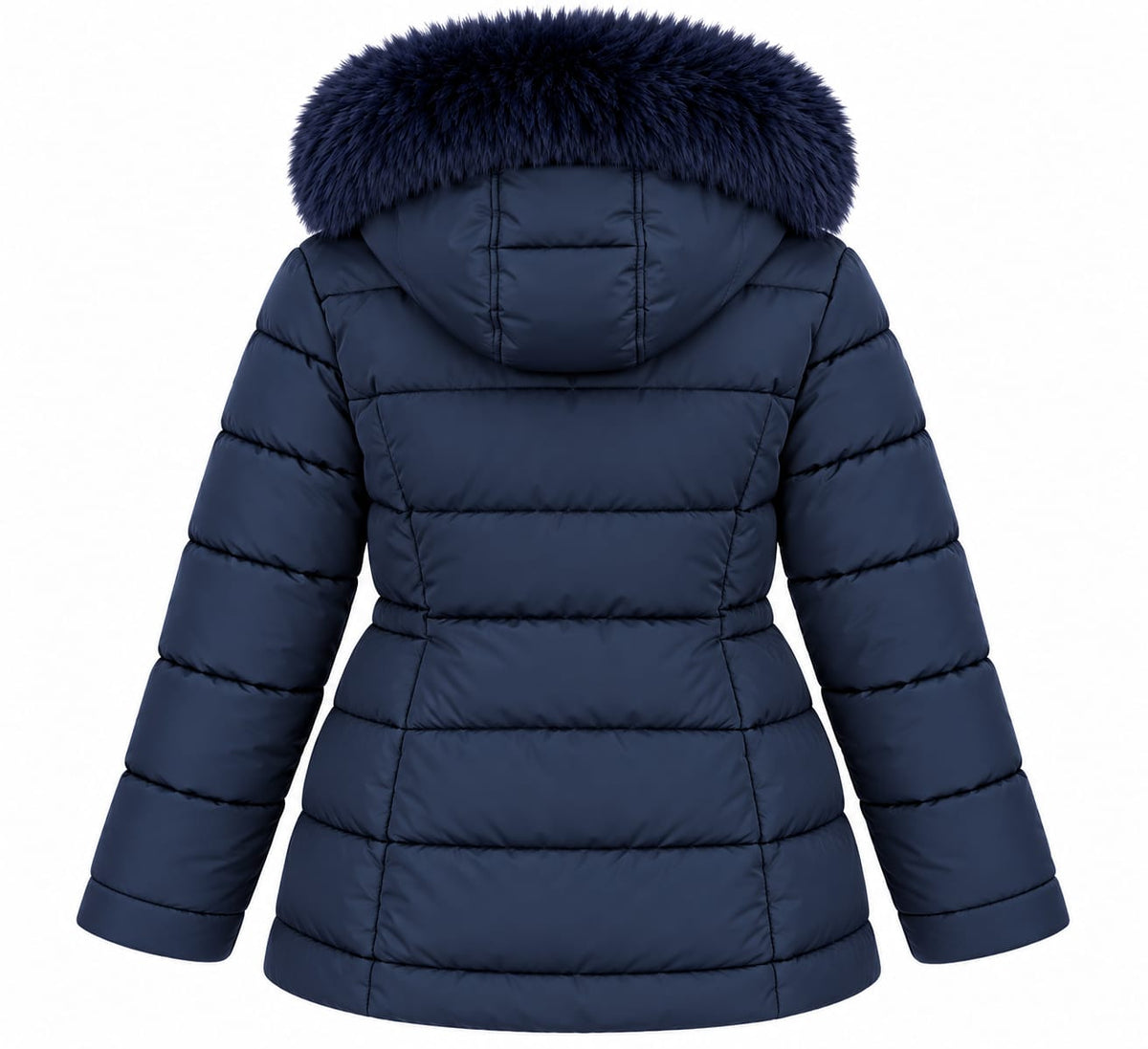 Geaca dama de iarna bleumarin, cu gluga detasabila, 4XL-8XL