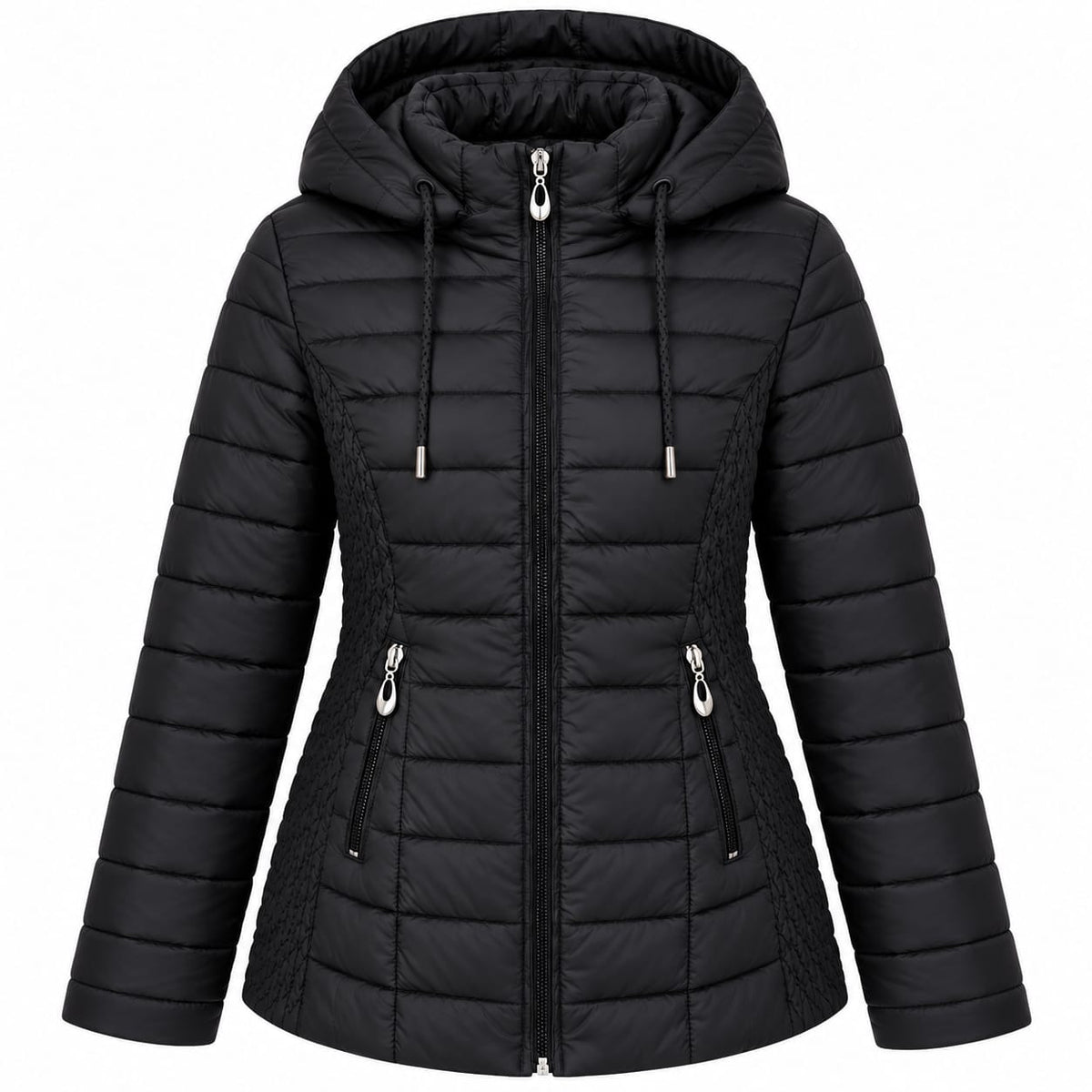 Geaca dama neagra, necaptusita, primavara-toamna, 4XL-8XL