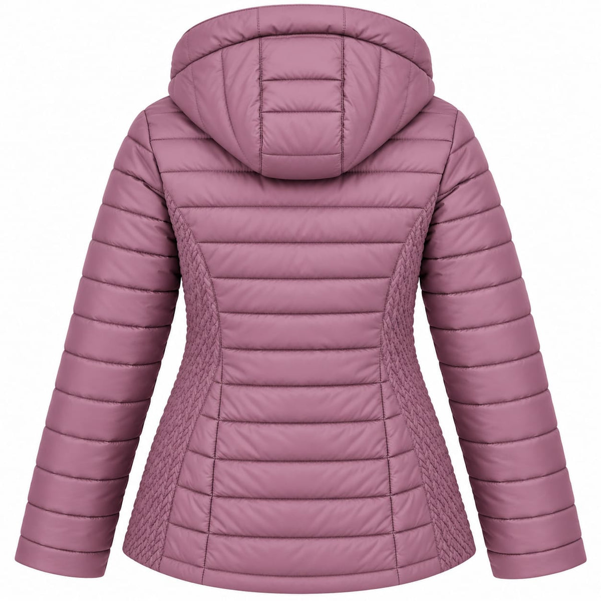 Geaca dama roz prafuit, necaptusita, primavara-toamna, 4XL-8XL