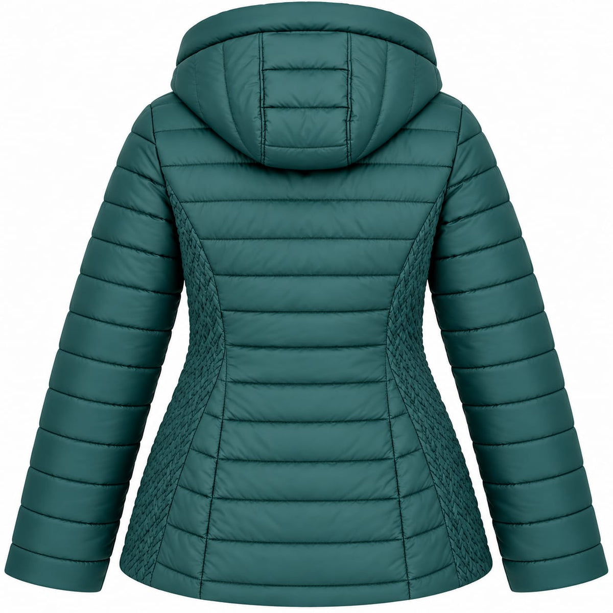 Geaca dama verde petrol, necaptusita, primavara-toamna, 4XL-8XL