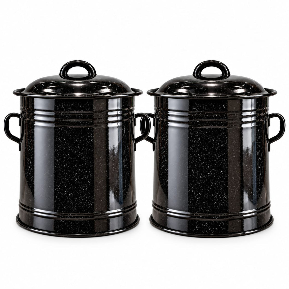 Pachet promotional 2 garnite emailate de 10L cu capace