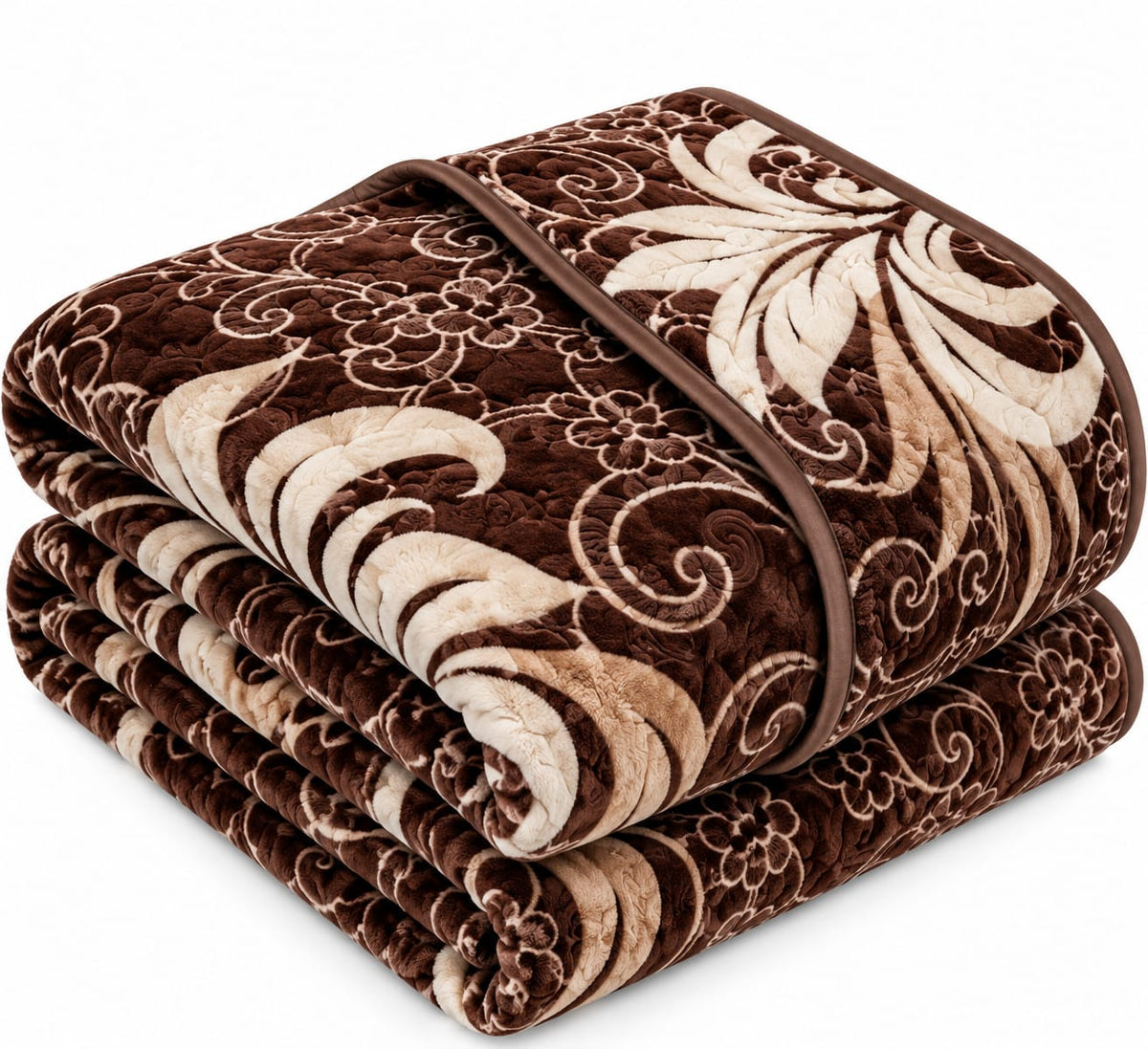 Patura maro cu model floral ornamental, 200 x 240 cm